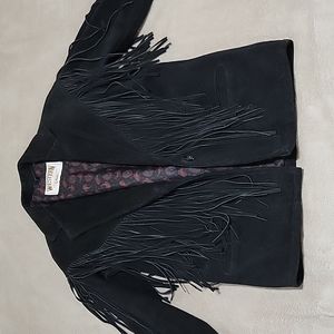 Western Authentic Styling by Schott Black Fringe Western Jacket, Small